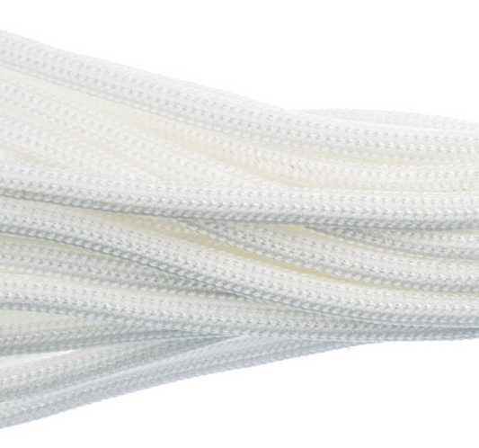 Craft Paracord 4mm, *Beaded Lanyard Rope*, Basics, White, 550 Paracord 5m Sundaylace Creations & Bling