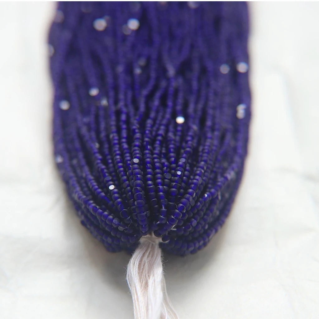 11/0 Charlotte Cut Seed Bead- Matte Royal Blue Transparent *10g Hank* India Sheen Charlotte Cut Seedbeads