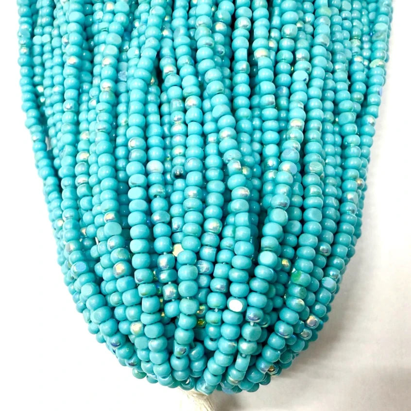 11/0 Charlotte Cut Seed Bead- Patina Turquoise Green Blue Aurore Boreale *10g LOOSE* India Sheen Charlotte Cut Seedbeads