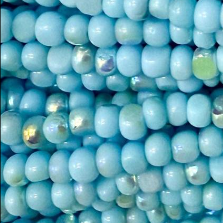 11/0 Charlotte Cut Seed Bead- Patina Turquoise Light Blue Aurore Boreale *10g LOOSE* India Sheen Charlotte Cut Seedbeads