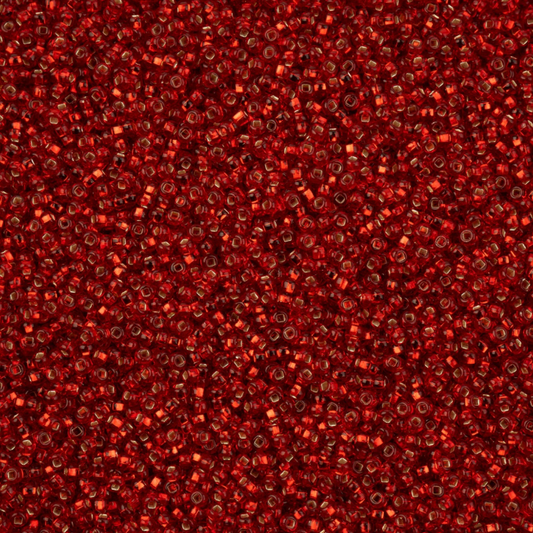 11/0 Light Red Silver lined (Square Hole) Preciosa Seed Bead 11/0 Preciosa Seed Beads