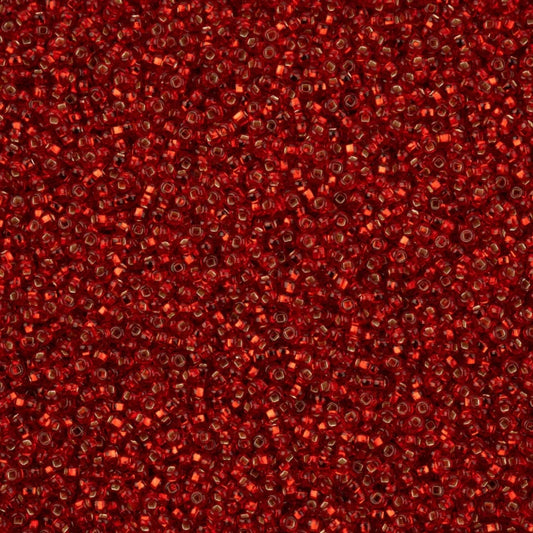11/0 Light Red Silver lined (Square Hole) Preciosa Seed Bead 11/0 Preciosa Seed Beads