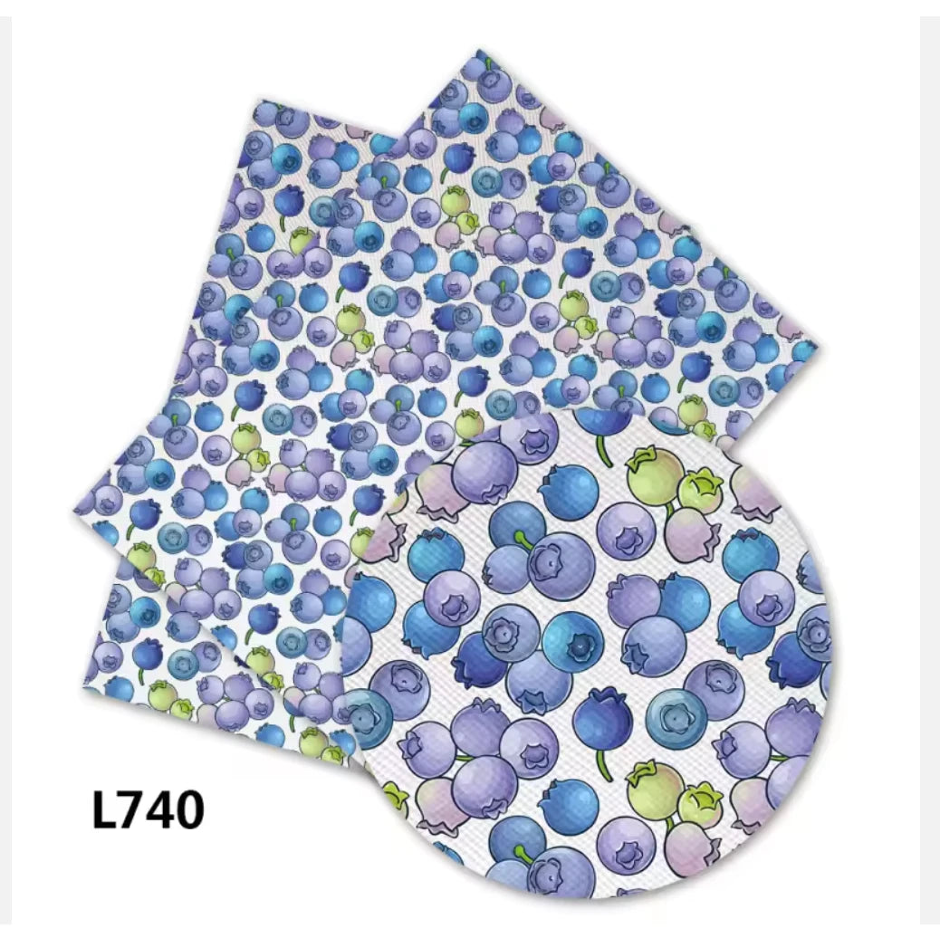 20*33cm Big Blueberry White Background, Long Leatherette Sheets Leatherette