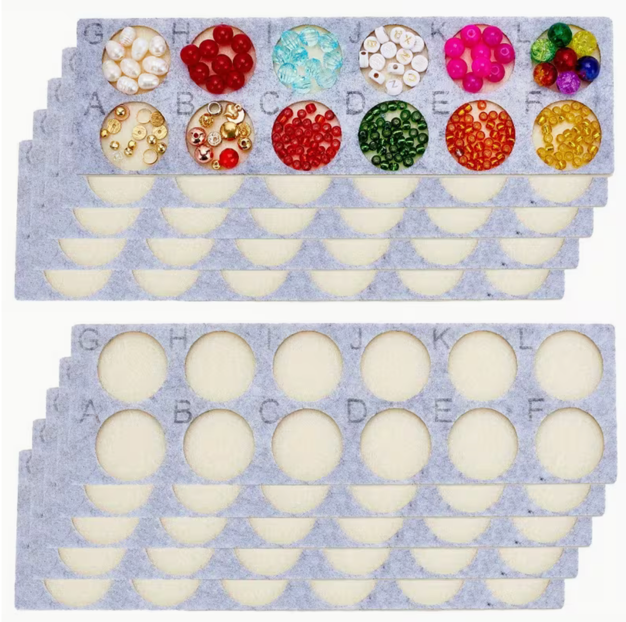 6.5*22cm 12 Slot Grey/Ivory Beading Static Bead Mat, New Beader Basics Sundaylace Creations & Bling