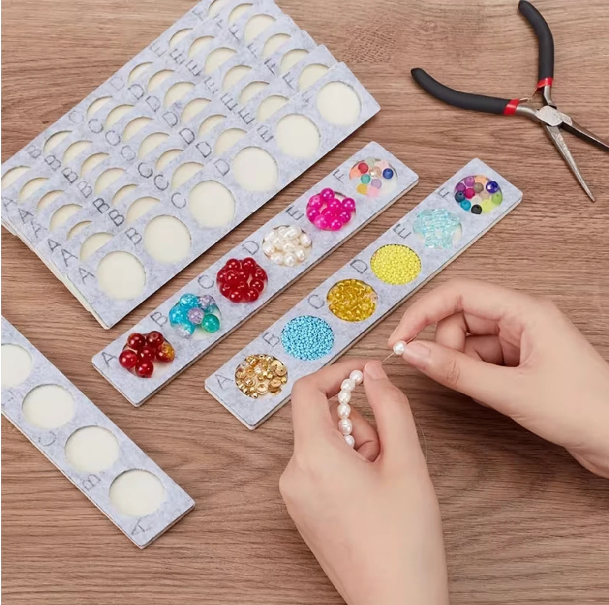6.5*22cm 12 Slot Grey/Ivory Beading Static Bead Mat, New Beader Basics Sundaylace Creations & Bling