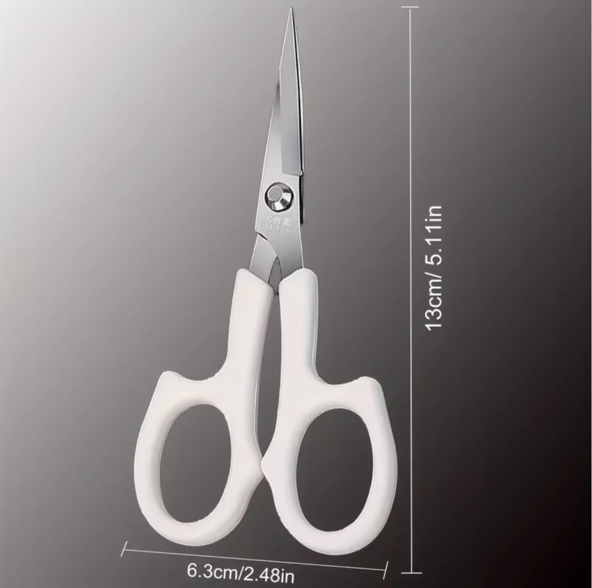 5.5" Bent Head White Handle Embroidery Scissors perfect for Tufting, Beading Scissors, Basics Plastic Rhinestone Banding Rope