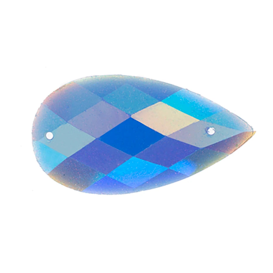 16*30mm Blue Glitter AB Long Teardrop Sew on Resin Gems (Sold in Pair) Resin Gems