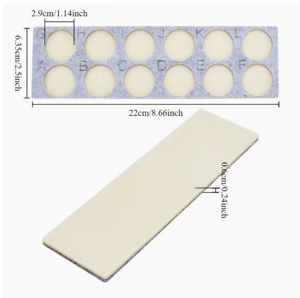 6.5*22cm 12 Slot Grey/Ivory Beading Static Bead Mat, New Beader Basics Sundaylace Creations & Bling