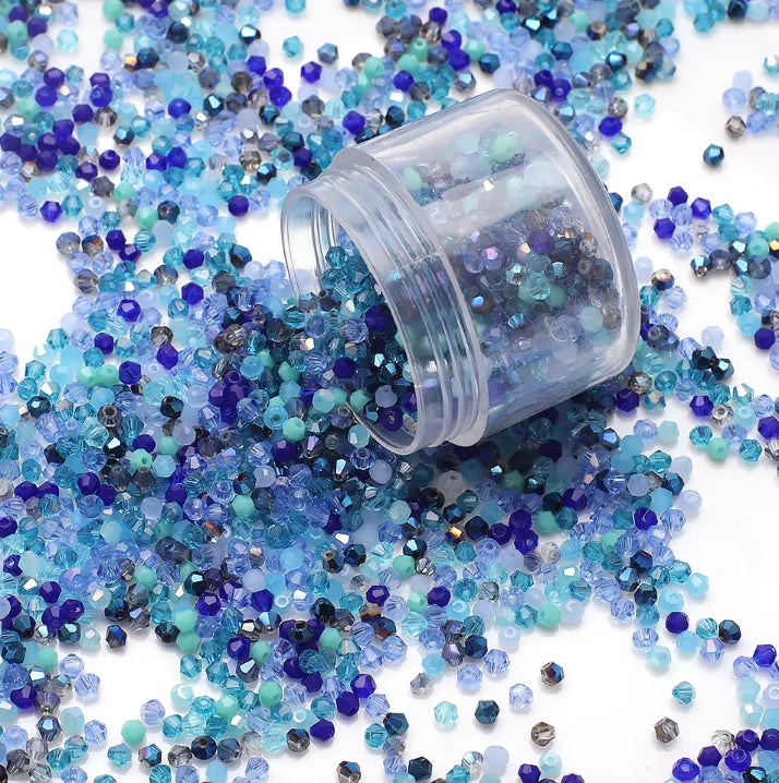 3mm Blue Mixed AB Color Czech Bicone Glass Loose 500pcs Bicone/Rondelle