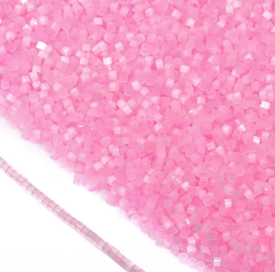11/0 Pink Satin Cat Eye Chinese Delica Beads (5g) Chinese Delica Beads