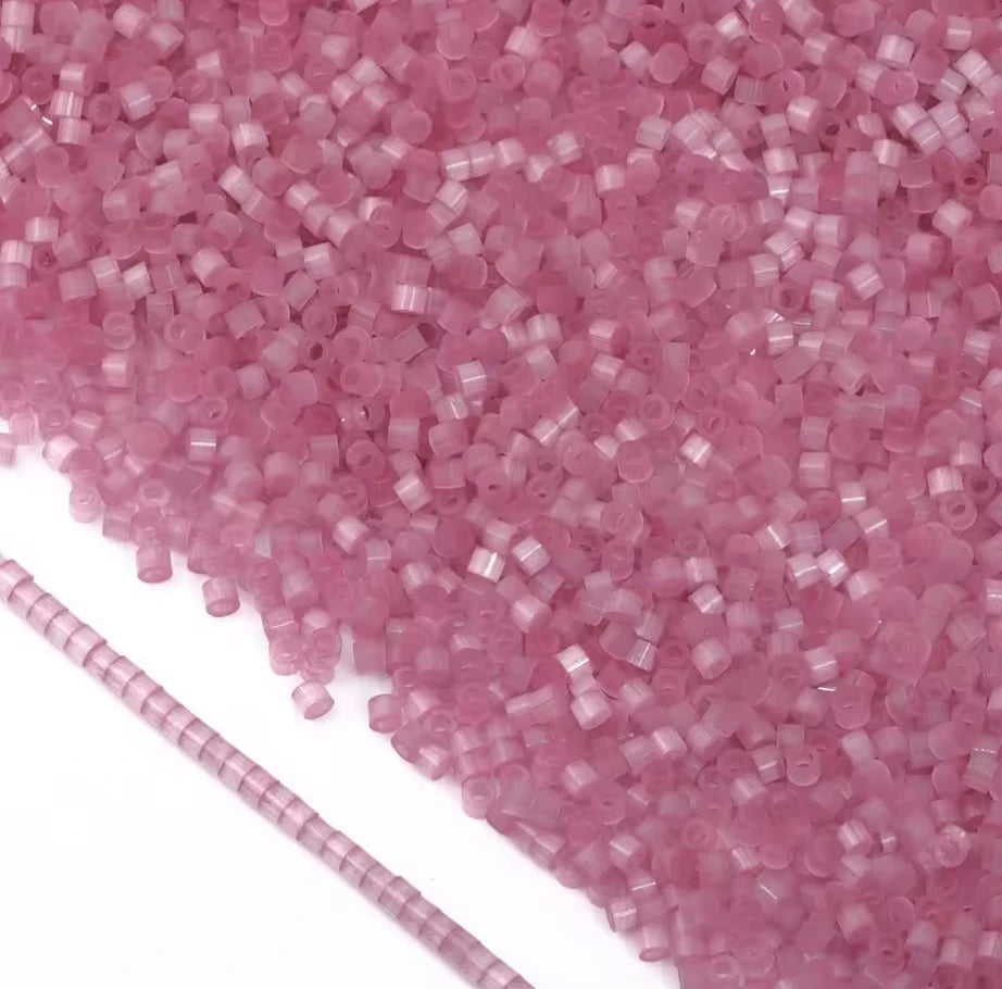 11/0 Light Rose Pink Satin Cat Eye Chinese Delica Beads (5g) Chinese Delica Beads