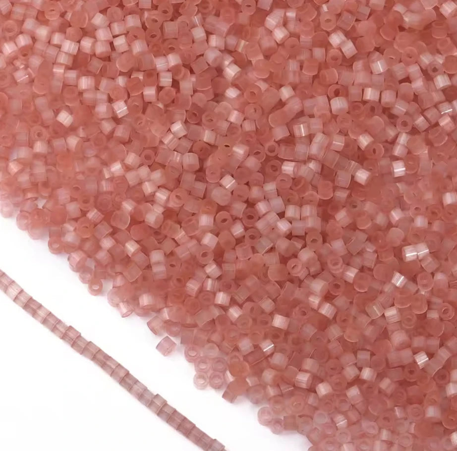 11/0 Peach Satin Cat Eye Chinese Delica Beads (5g) Chinese Delica Beads