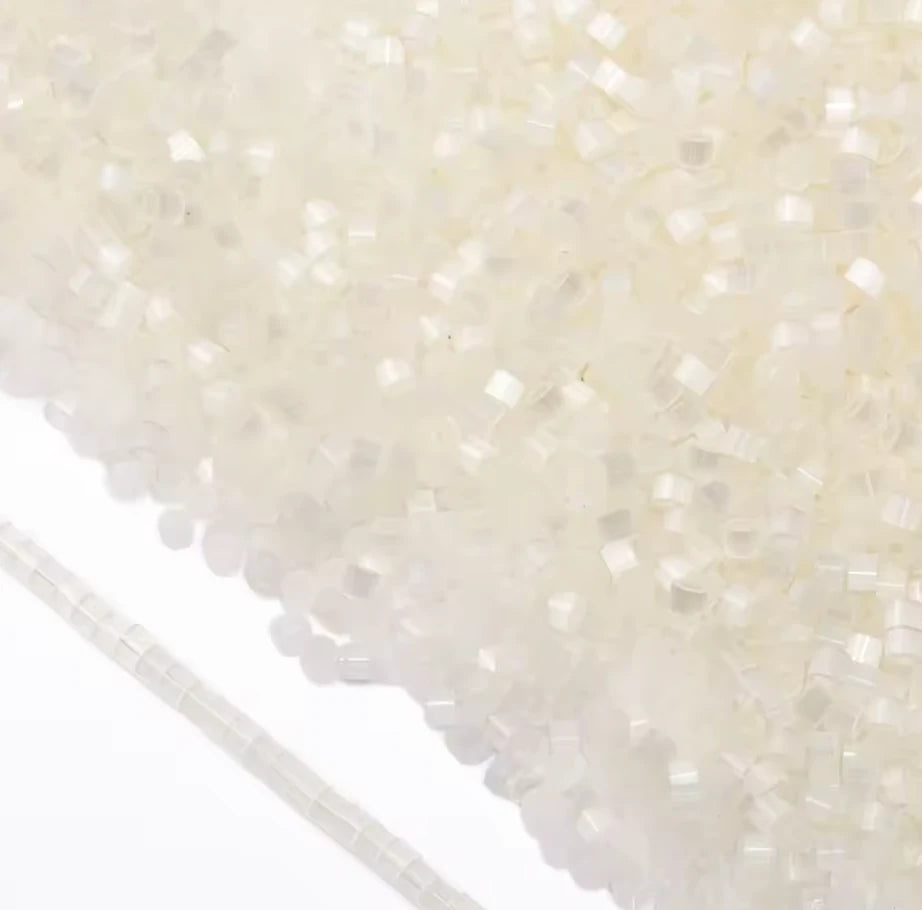 11/0 Pearl White Satin Cat Eye Chinese Delica Beads (5g) Chinese Delica Beads