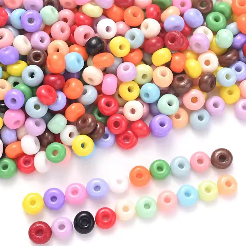 4mm Mix Glass Seed Beads Colourful Loose (30g) Beadwork