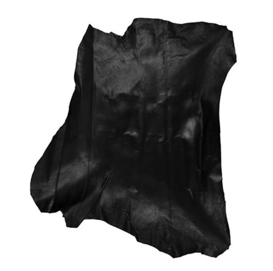 8*10 inch Sample Size Black Goat Nappa Real Leather Hide 2-3oz, Basics Leatherette