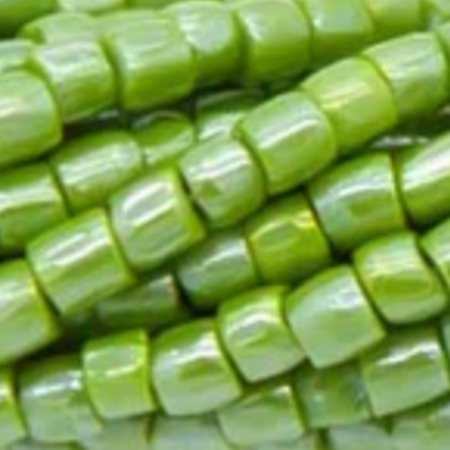 3 Cut 9/0 Beads Opaque Light Luster Olive Green Color 9SC383-OV *Hank* Tri-Cut Beads Preciosa