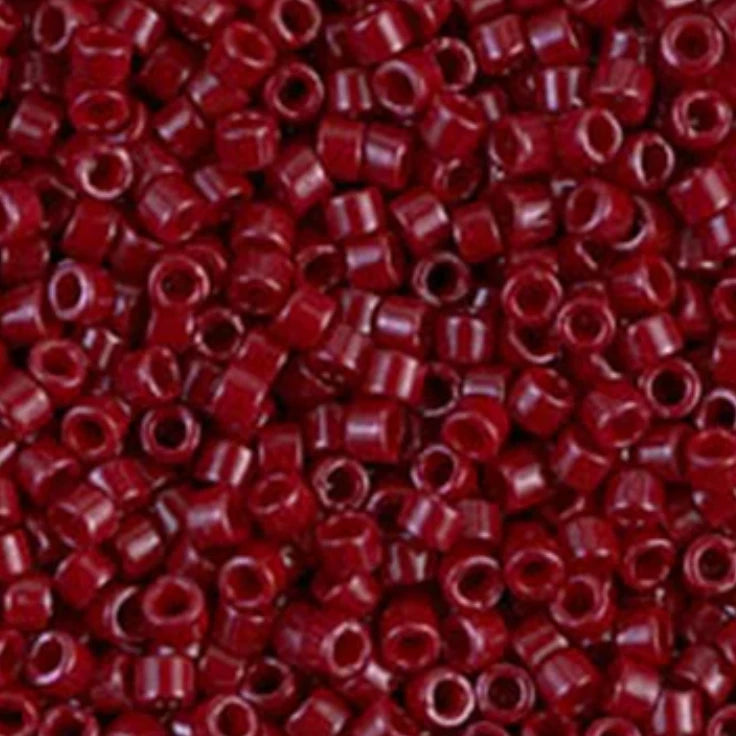 Delica 11/0 RD Opaque Dyed Maroon, (0654-1v) (5.2g) Miyuki Delica Beads