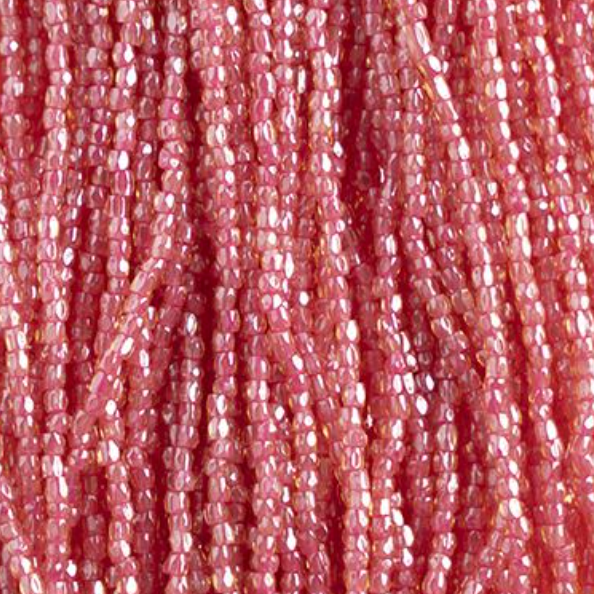 3 Cut 10/0 Beads Transparent Topaz/ Pink Colour Lined *Hank Tri-Cut Beads Preciosa
