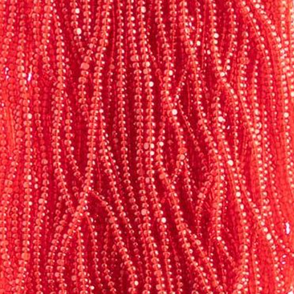 13/0 Charlotte Cut Czech Seed Bead -Transparent Red (Short Hank) Czech Preciosa Charlotte Cut Seedbeads