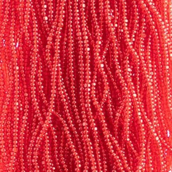 13/0 Charlotte Cut Czech Seed Bead -Transparent Red (Short Hank) Czech Preciosa Charlotte Cut Seedbeads
