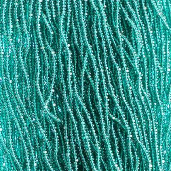 13/0 Charlotte Cut Czech Seed Bead - Transparent Teal Green (Short Hank) Czech Preciosa Charlotte Cut Seedbeads