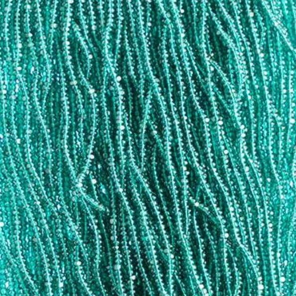 13/0 Charlotte Cut Czech Seed Bead - Transparent Teal Green (Short Hank) Czech Preciosa Charlotte Cut Seedbeads