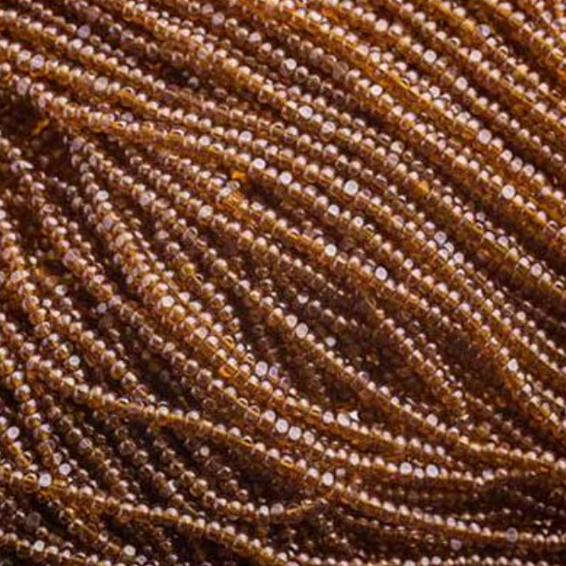13/0 Charlotte Cut Czech Seed Bead - Transparent Dark Topaz Luster (Short Hank) Czech Preciosa Charlotte Cut Seedbeads