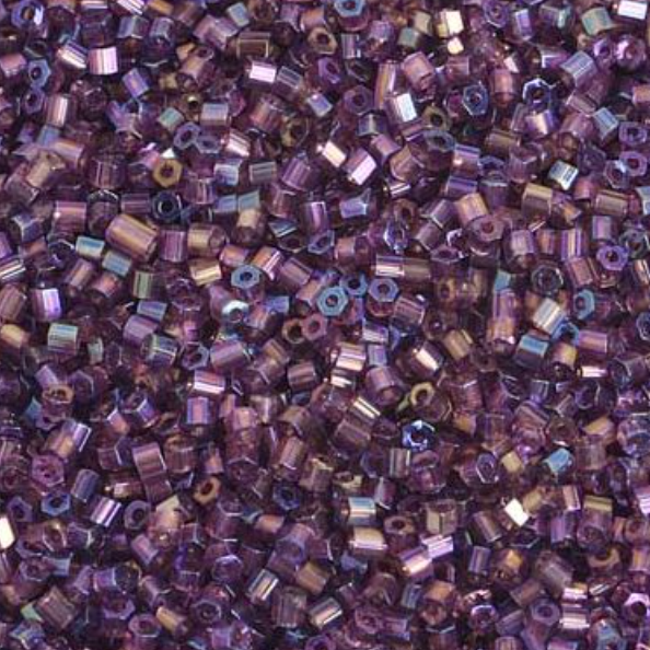 10/0 2-Cut Beads, Transparent Dark Purple AB (22g) Preciosa Ornela Two Cut Beads