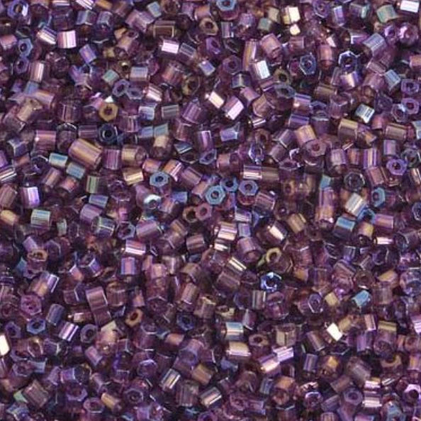 10/0 2-Cut Beads, Transparent Dark Purple AB (22g) Preciosa Ornela Two Cut Beads