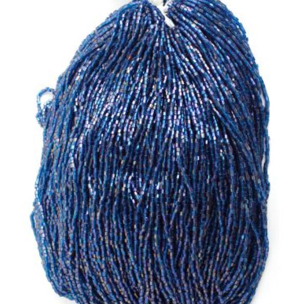 10/0 2-Cut Beads, Transparent Aqua Blue AB Strung (Hank) Preciosa Ornela Two Cut Beads