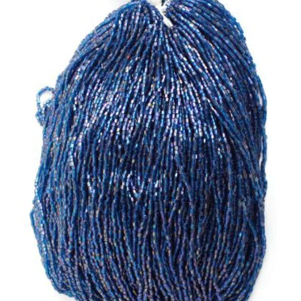 10/0 2-Cut Beads, Transparent Aqua Blue AB Strung (Hank) Preciosa Ornela Two Cut Beads