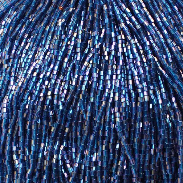 10/0 2-Cut Beads, Transparent Aqua Blue AB Strung (Hank) Preciosa Ornela Two Cut Beads
