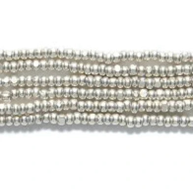 13/0 Charlotte Terra Metallic Silver, Preciosa Seed Bead *Hank 13/0 Seed Beads