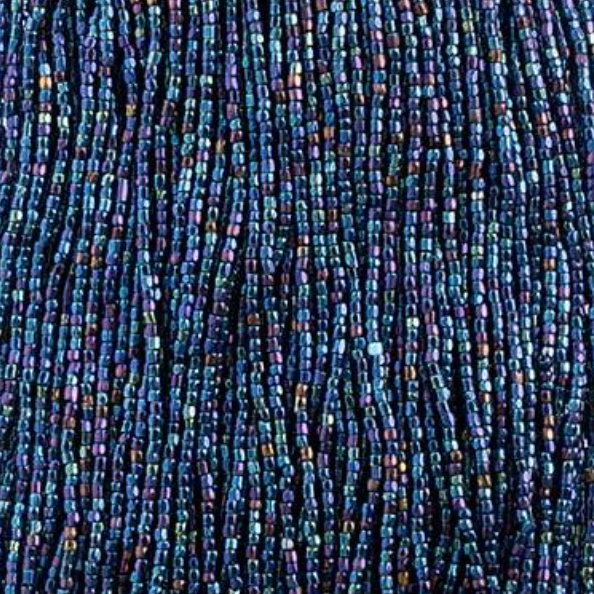 3 Cut 10/0 Beads Opaque Navy Blue Iris *Hank Tri-Cut Beads Preciosa