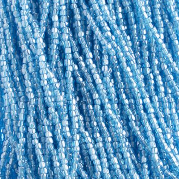 3 Cut 10/0 Beads Transparent Capri Blue Luster *Hank Tri-Cut Beads Preciosa