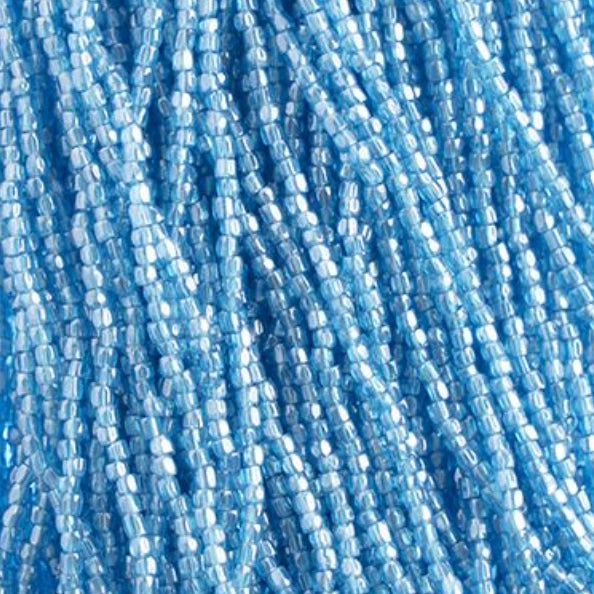 3 Cut 10/0 Beads Transparent Capri Blue Luster *Hank Tri-Cut Beads Preciosa