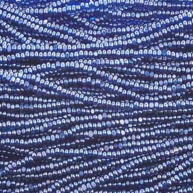 13/0 Charlotte Cut Czech Seed Bead - Transparent Medium Blue Luster (Short Hank) Czech Preciosa Charlotte Cut Seedbeads