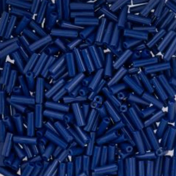 Czech Bugle Beads apx. 19g Vial #3 Opaque Dark Royal Blue John Beads