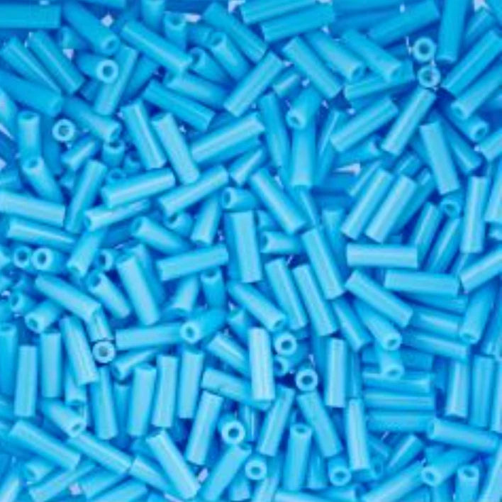 Czech Bugle Beads apx. 19g Vial #3 Opaque Light Blue John Beads