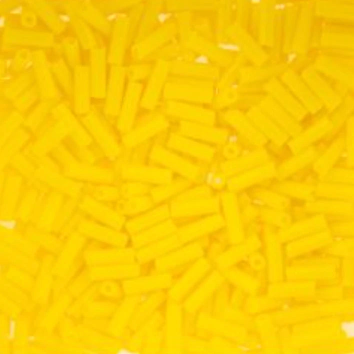 Czech Bugle Beads apx. 19g Vial #3 Opaque Lemon Yellow John Beads