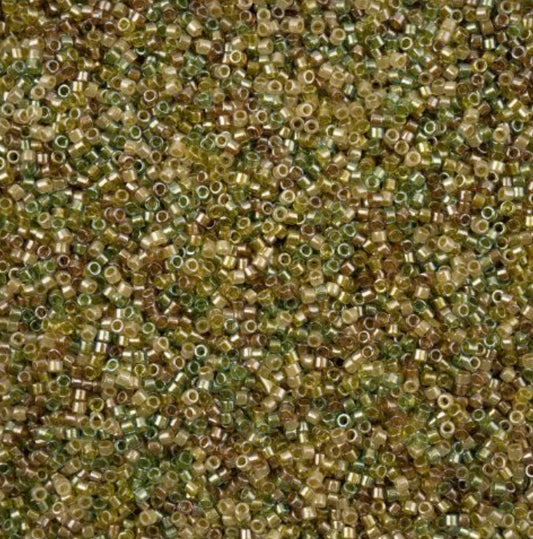 Delica 11/0 RD Spring Field Greens Colour Lined Mix (0989v) (5.2g) Miyuki Delica Beads
