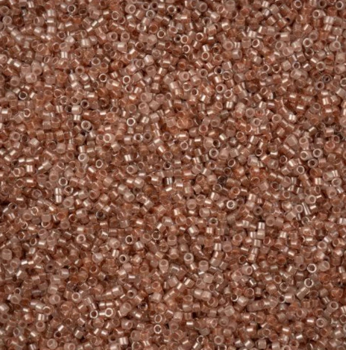 Delica 11/0 RD Transparent Salmon Colour Lined Mix (0988v) (5.2g) Miyuki Delica Beads