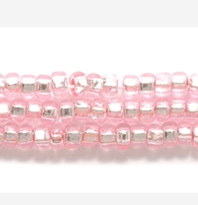 10/0 Light Pink Silver Lined Dyed, Preciosa Seed Bead *Hank 10/0 Preciosa Seed Beads