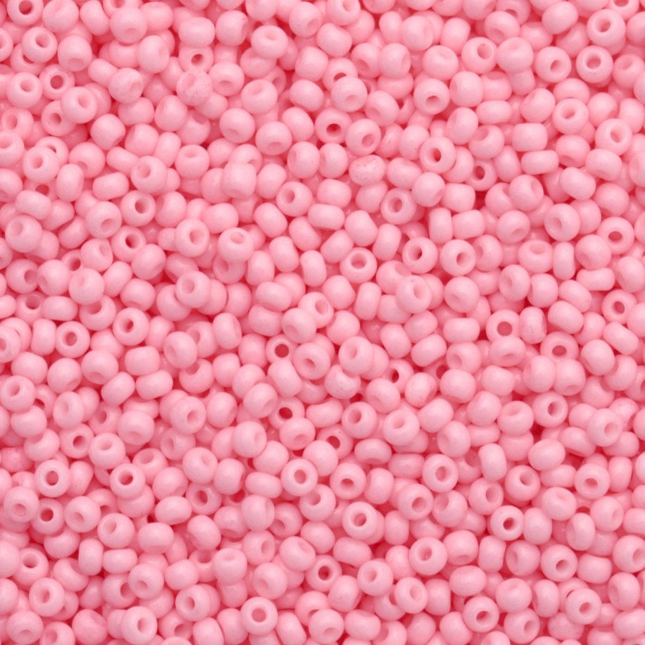 10/0 Soft Pink Chalk Dyed Solgel, Preciosa Seed Beads 22g 10/0 Preciosa Seed Beads