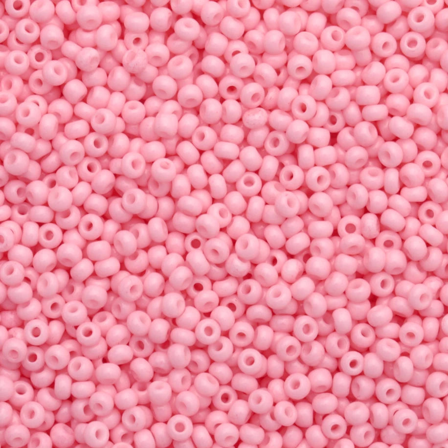10/0 Soft Pink Chalk Dyed Solgel, Preciosa Seed Beads 22g 10/0 Preciosa Seed Beads