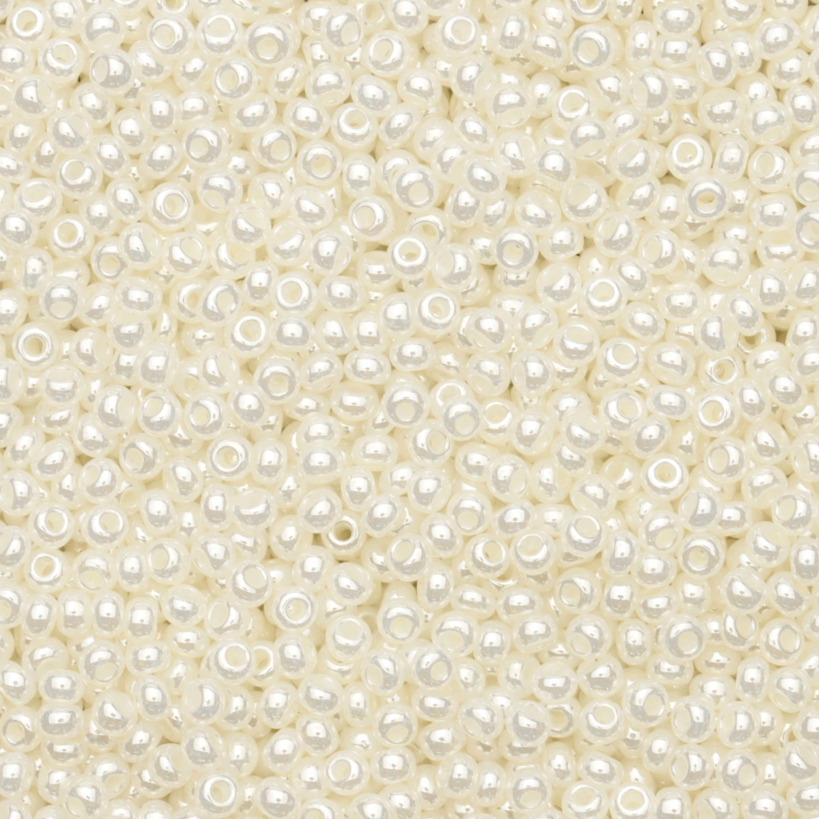 10/0 Off White Ivory Luster Pearl, Preciosa Seed Beads (22g) 10/0 Preciosa Seed Beads