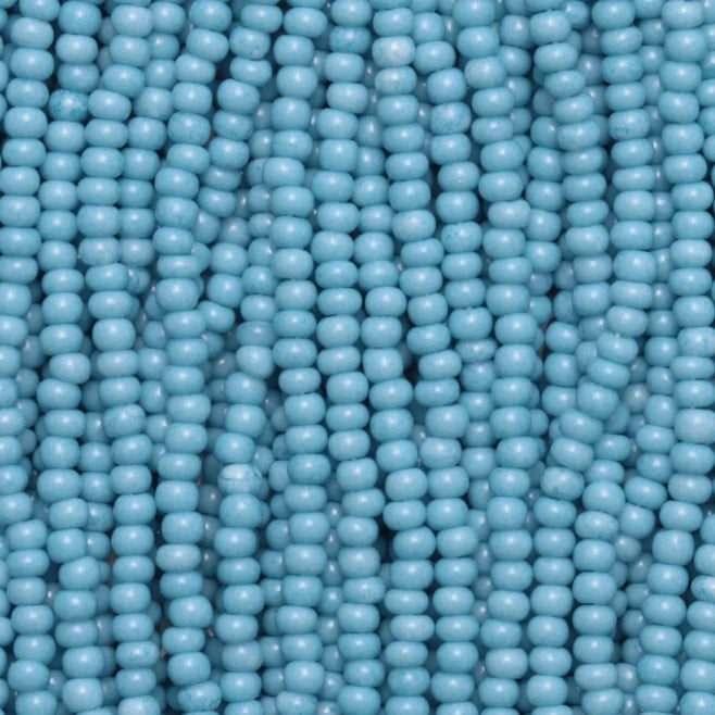 11/0 Sky Blue Solgel Chalk, Preciosa Seed Beads (Hank) 11/0 Preciosa Seed Beads