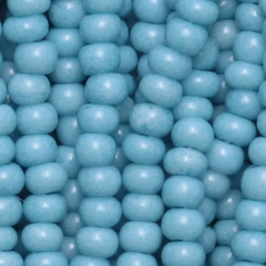 11/0 Sky Blue Solgel Chalk, Preciosa Seed Beads (Hank) 11/0 Preciosa Seed Beads
