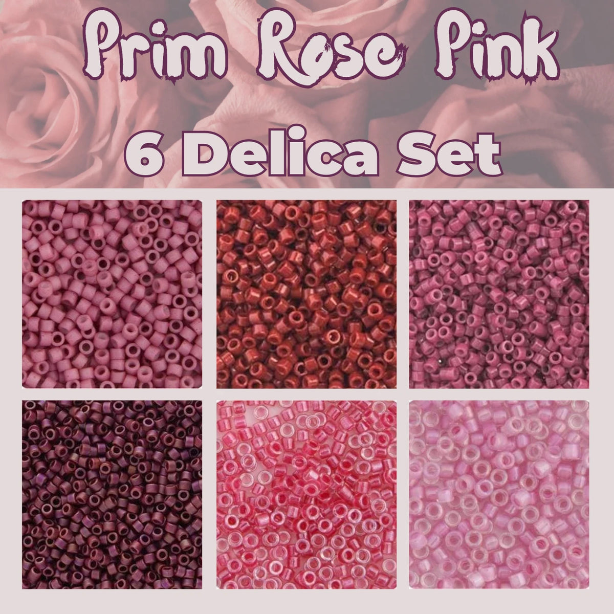 "Prim Rose Pink" 8 x 11/0 Delica Set (5.2g) Promotions Miyuki Delica Beads