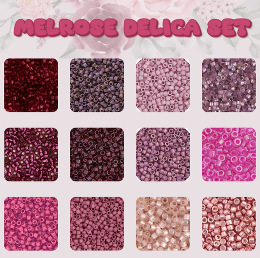 “Melrose” Deluxe Pink 12 x 11/0 Delica Set (5.2g) Promotions Miyuki Delica Beads